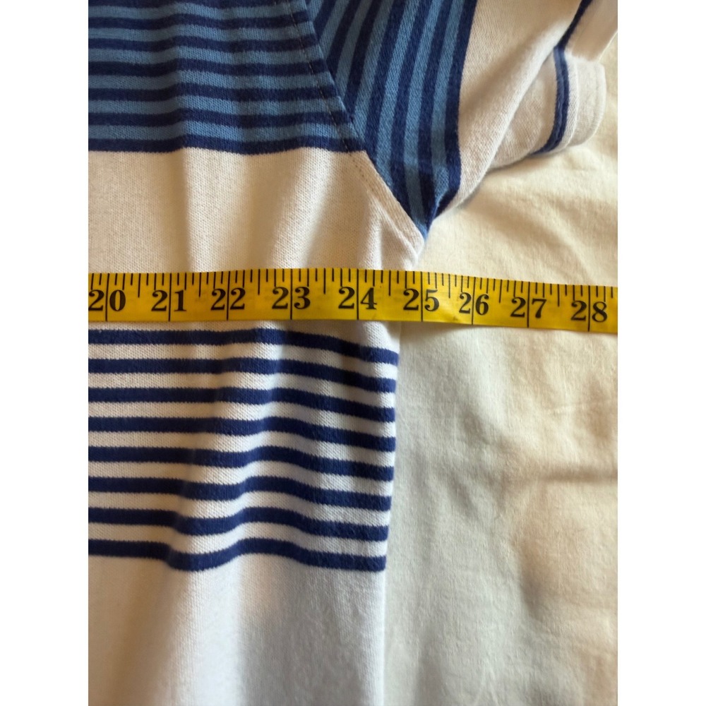 IZOD Advantage Polo Mens XL White Blue Striped Short Sleeve Cotton Golf Preppy - Picture 8 of 11